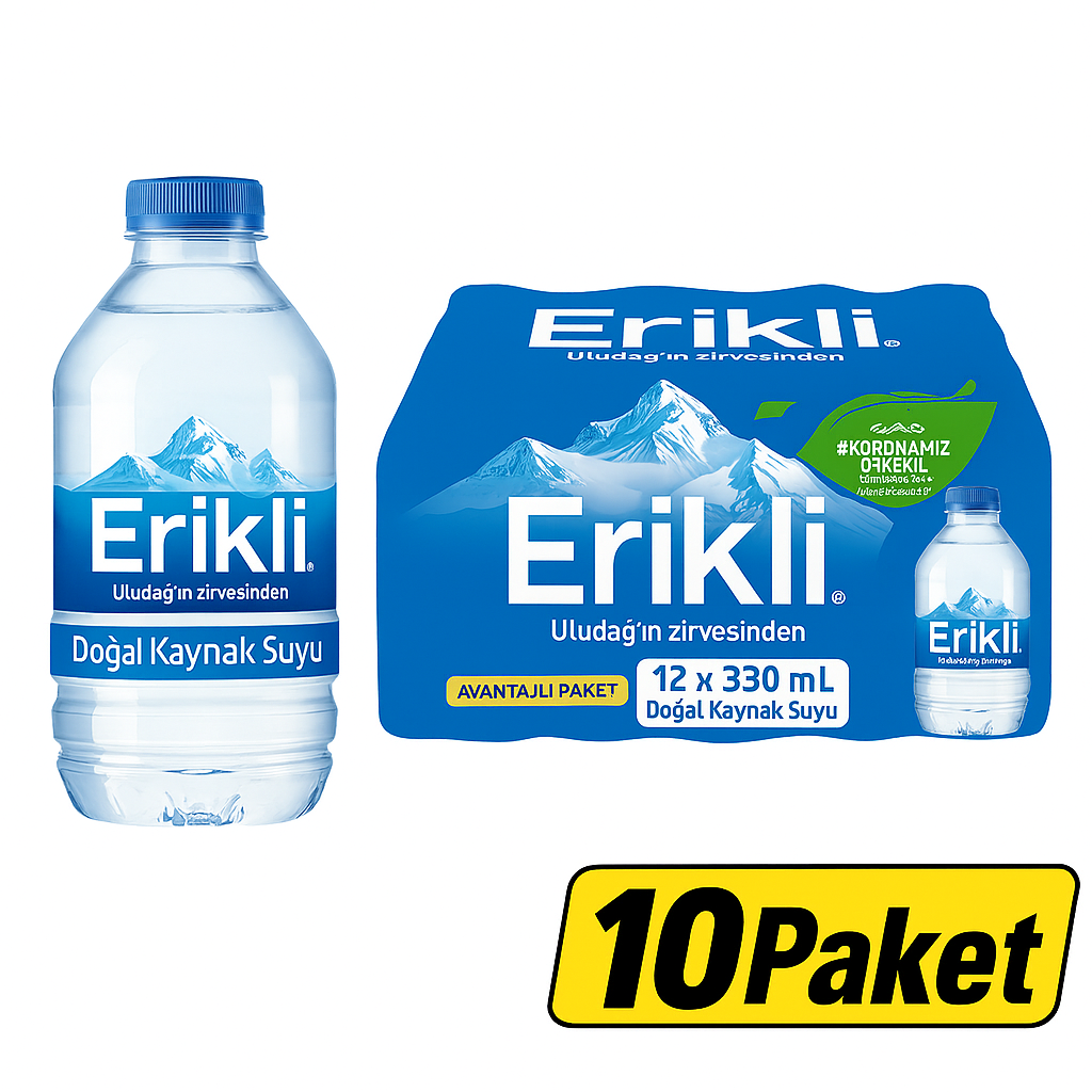 Erikli 0.33 Lt Pet Şişe 12 li x 10 Paket