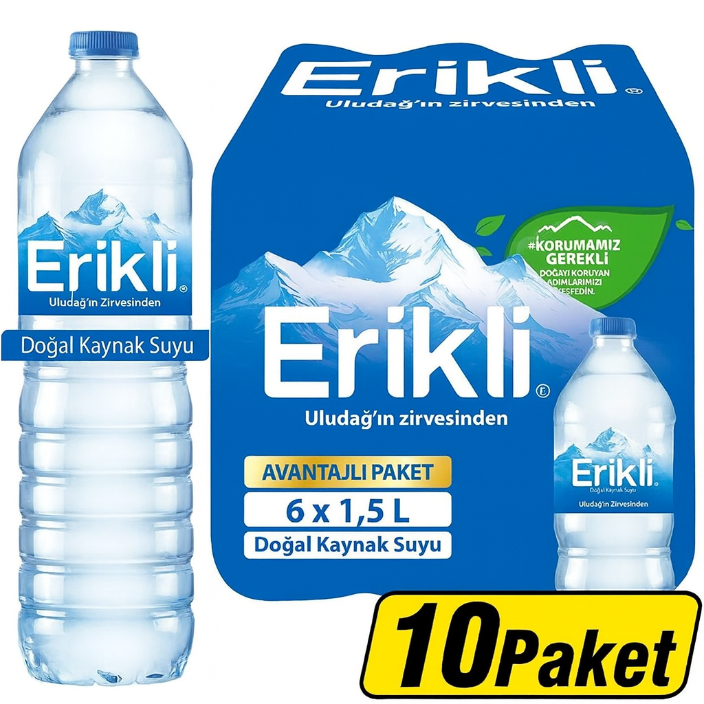 Erikli 1.5 Lt  Pet Şişe 6 lı x 10 Paket