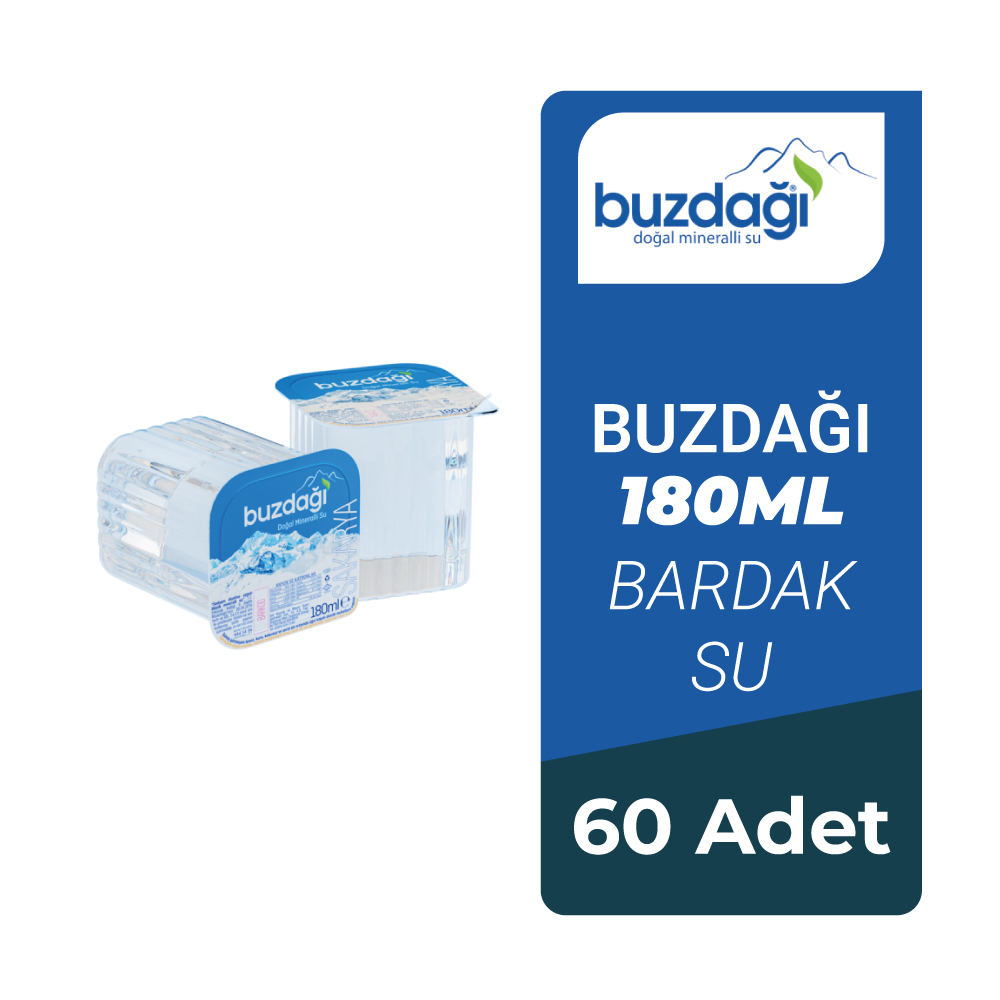 Buzdağı Bardak Su 180cc 60 lı x 5 Koli